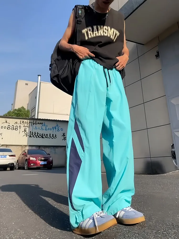 

Dopne Summer Thin Qui Dry Ice Silk Straight Leg Wide Leg Pants ex Casual Trousers Breathable Lightweight Faionable