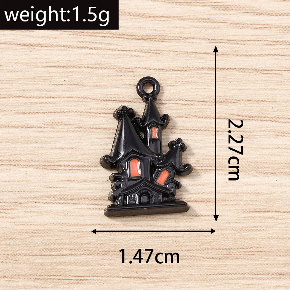 Tusember 10 Stück neue Halloween-Charms Kürbis Böser Geist Vampir Fledermaus Spinne Charms Anhänger für DIY Ohrring Halskette Schmuck – Detail 9
