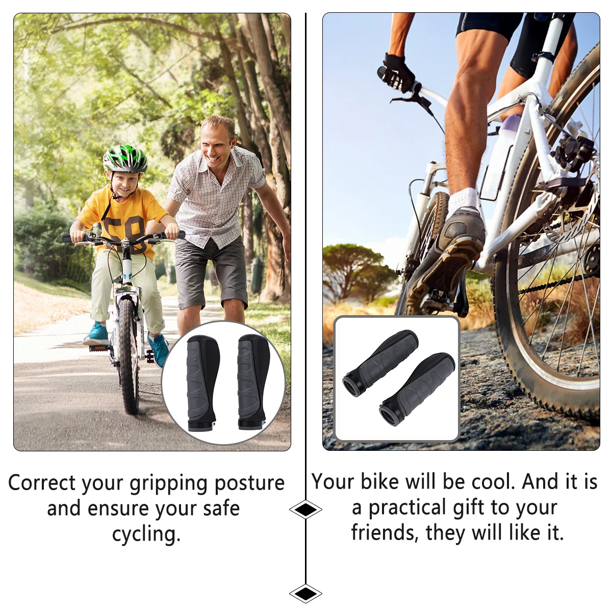 

2Pcs Bicycle Handlebar Grips Durable Anti-Skid Rubber Covers Mountain Folding Road Bike Accessories Comfortable Grip Sleeves