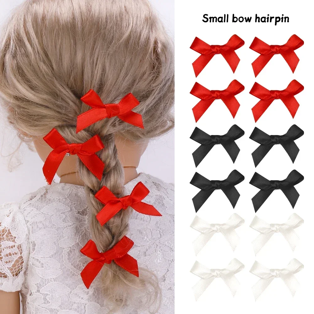 9/18Pcs Colors Silk Ribbon Bowknot Hair Clips Fashion Sweet Cute Girl Barrettes Colorful Lace Women Bobby Pin Y2K Accessories