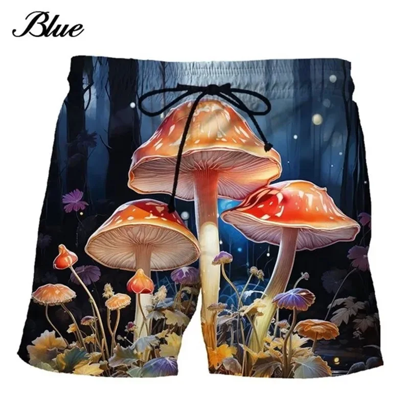 3d Printed Mushroom Graphic Beach Shorts For Men Summer Funny Men Women Casual Outdoor Board Shorts Breathable Swimming Trunks