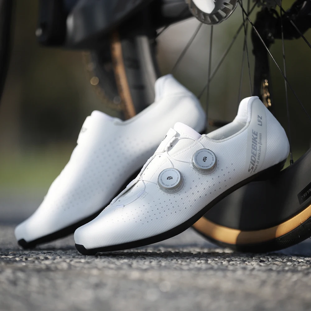 New sidebike cycling shoes ultralight 14 level hardness carbon sole men wide road bike shoes professional self-locking cleats