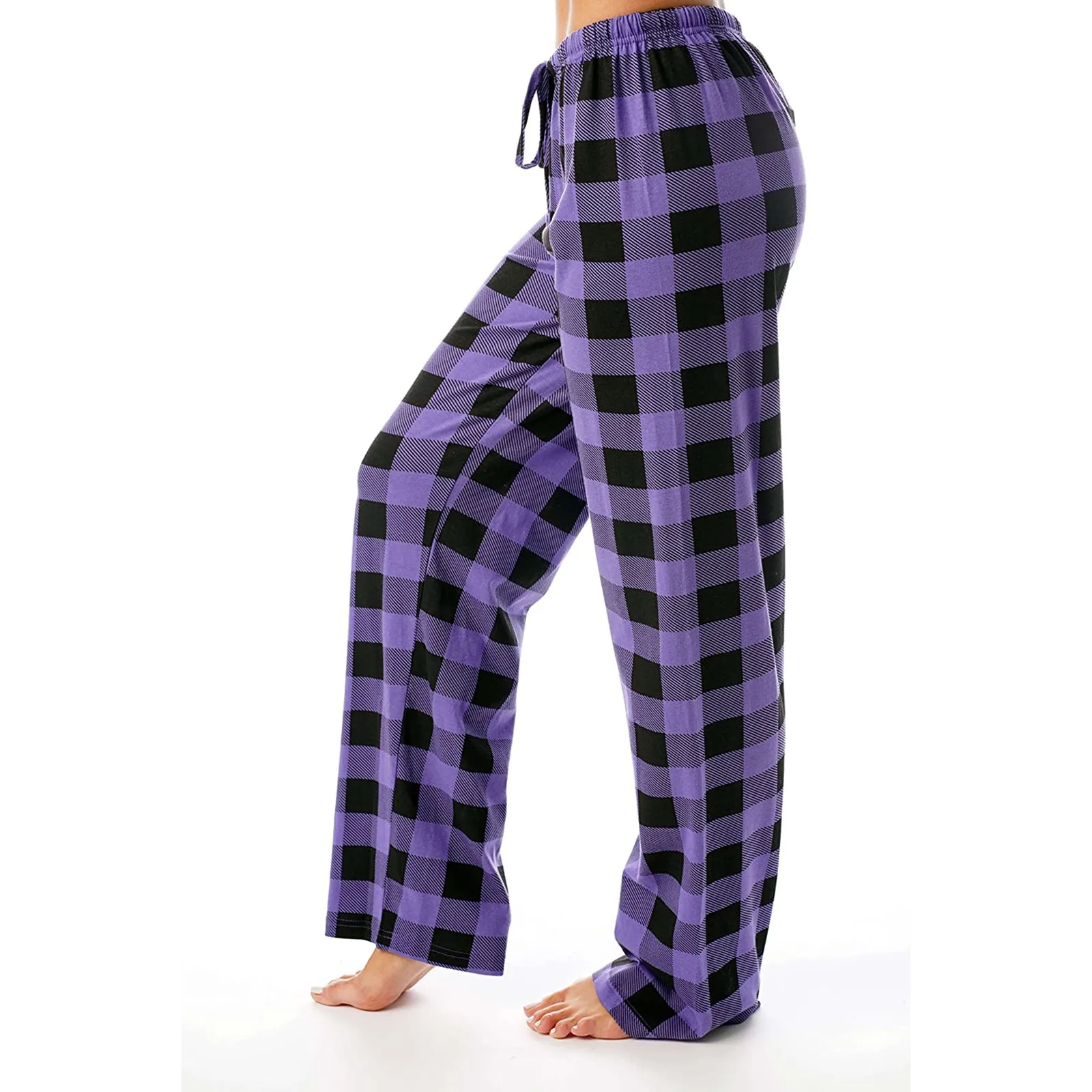 Autumn Winter Women Autumn Plaid Printed Pants Full Length Long Trousers Sports Pants 2023