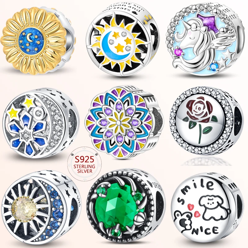 

Лидер продаж, стильные бусины из стерлингового серебра 925 пробы, оригинальные модные бусины, подходящие для браслета, подарок на день рождения, женские украшения