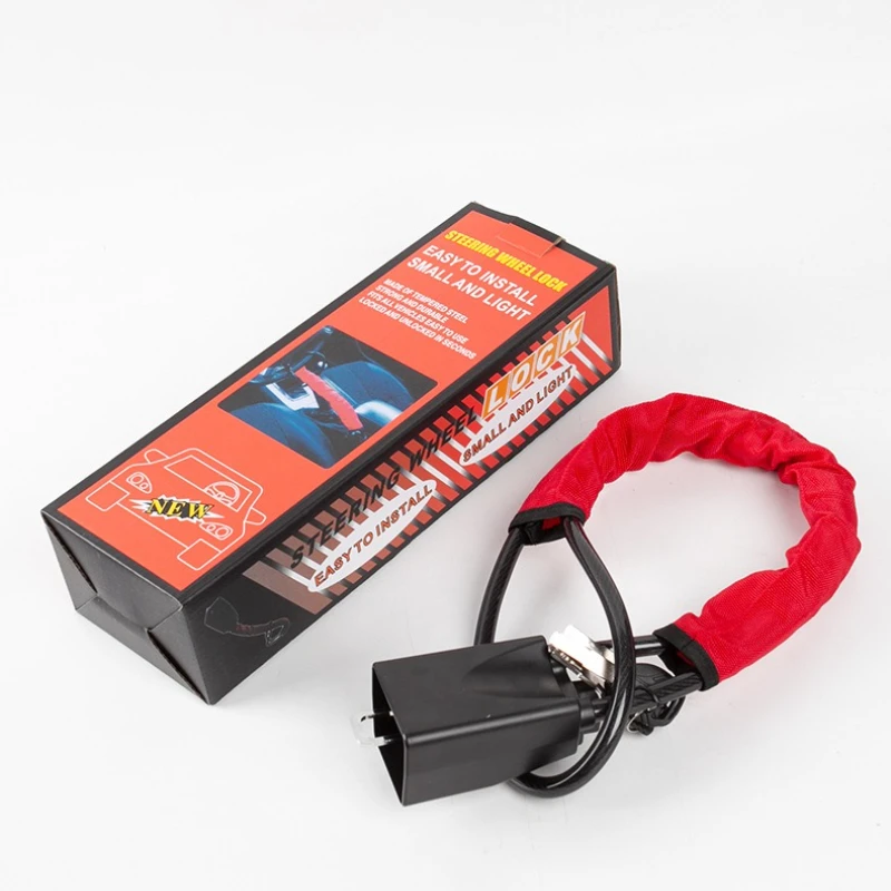 قفل عجلة قيادة السيارة العالمي مع حزام الأمان أبازيم قفل قوي لمنع السرقة قفل الجهاز المضاد لشاحنة SUV فان RV