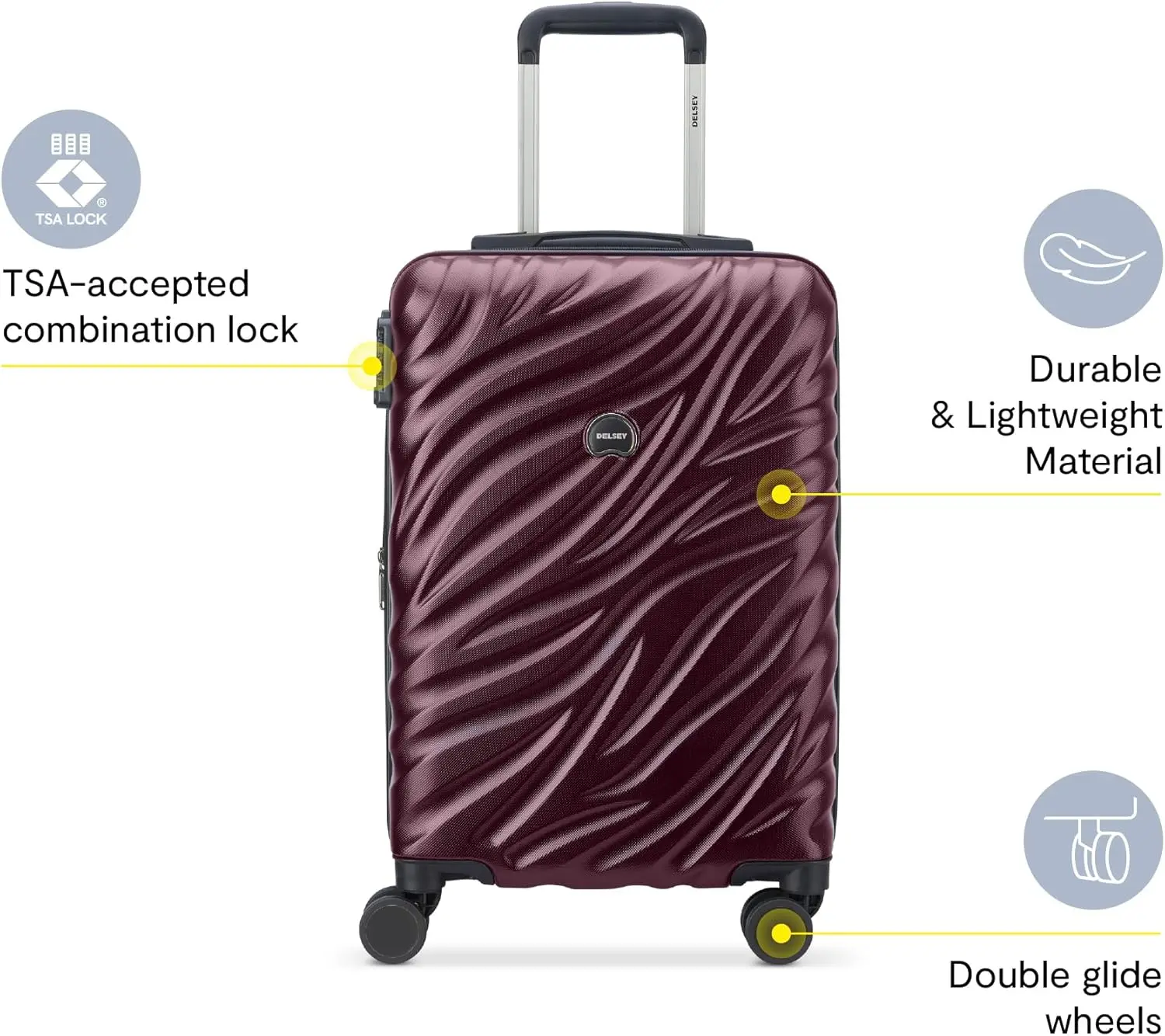 Delsey Paris Alexis Durable Luggage Set, Expandable & Lightweight 4-Wheel Spinners, Easy Grip Handles For Smooth Journeys,