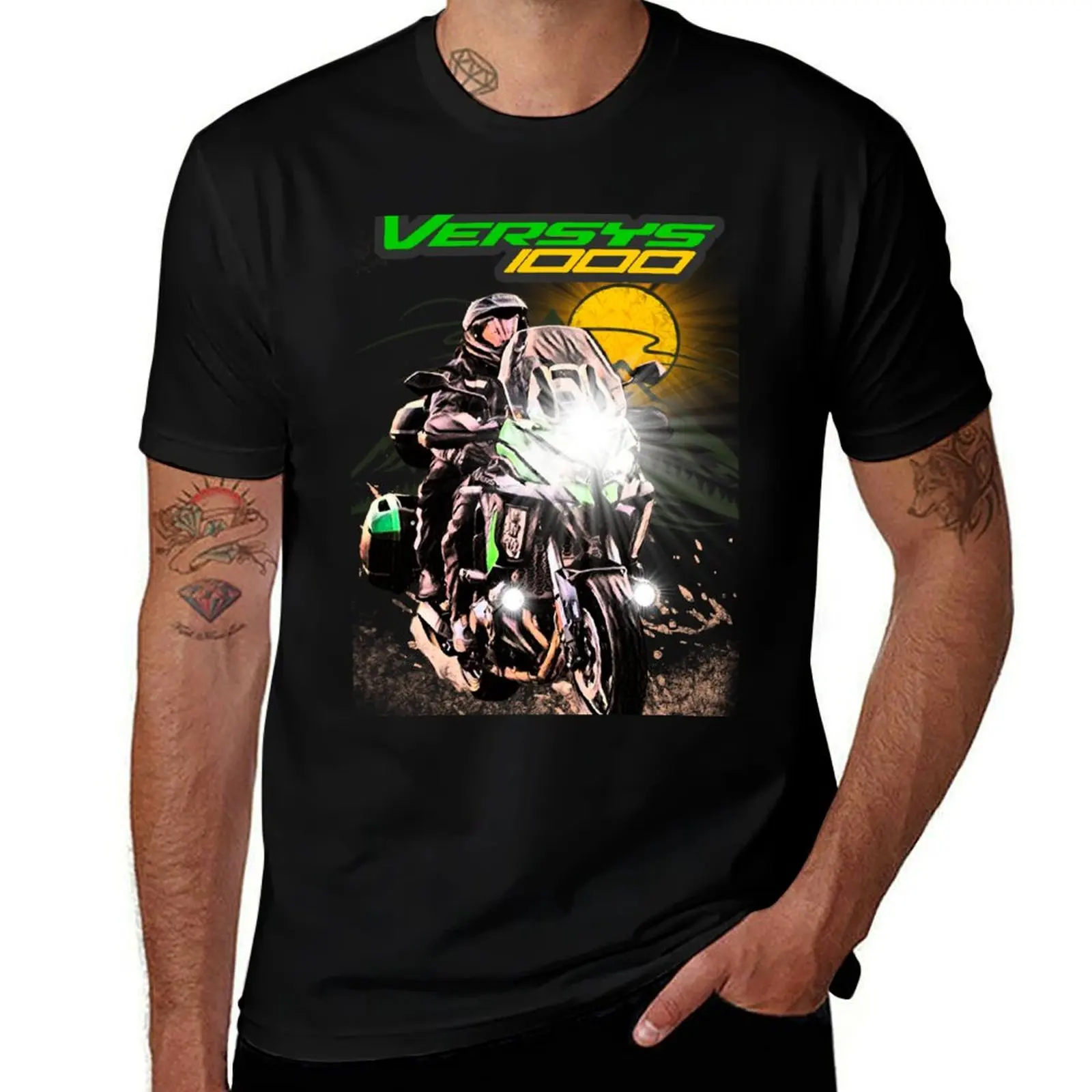 

Футболка Adventure Motorcycle Kawa Versys 1000 Touring, забавные футболки, хлопковые футболки, футболка из 100% хлопка