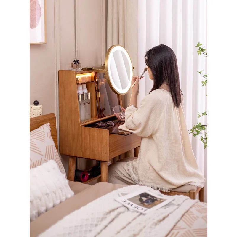 

Eye dresser bedroom solid wood small apartment does not take up space desk two-in-one Japanese style