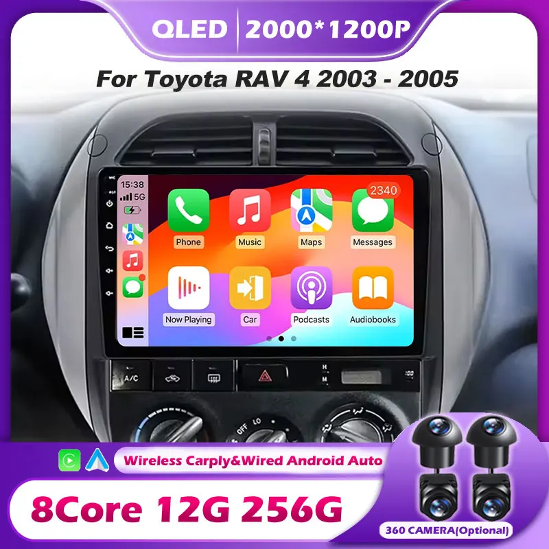 

Android 14 Auto For Toyota RAV4 RAV 4 2003-2005 Navigation GPS Car Radio Multimedia Video Player Stereo BT 5G WIFI tools No 2din