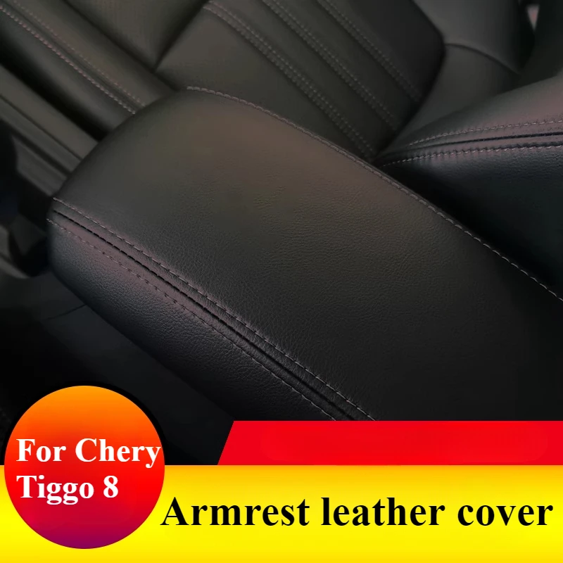 For Chery Tiggo 8 Armrest Cover Storage Leather Protection Auto Spare Parts Car Decoration Suppliers Modification Accessories