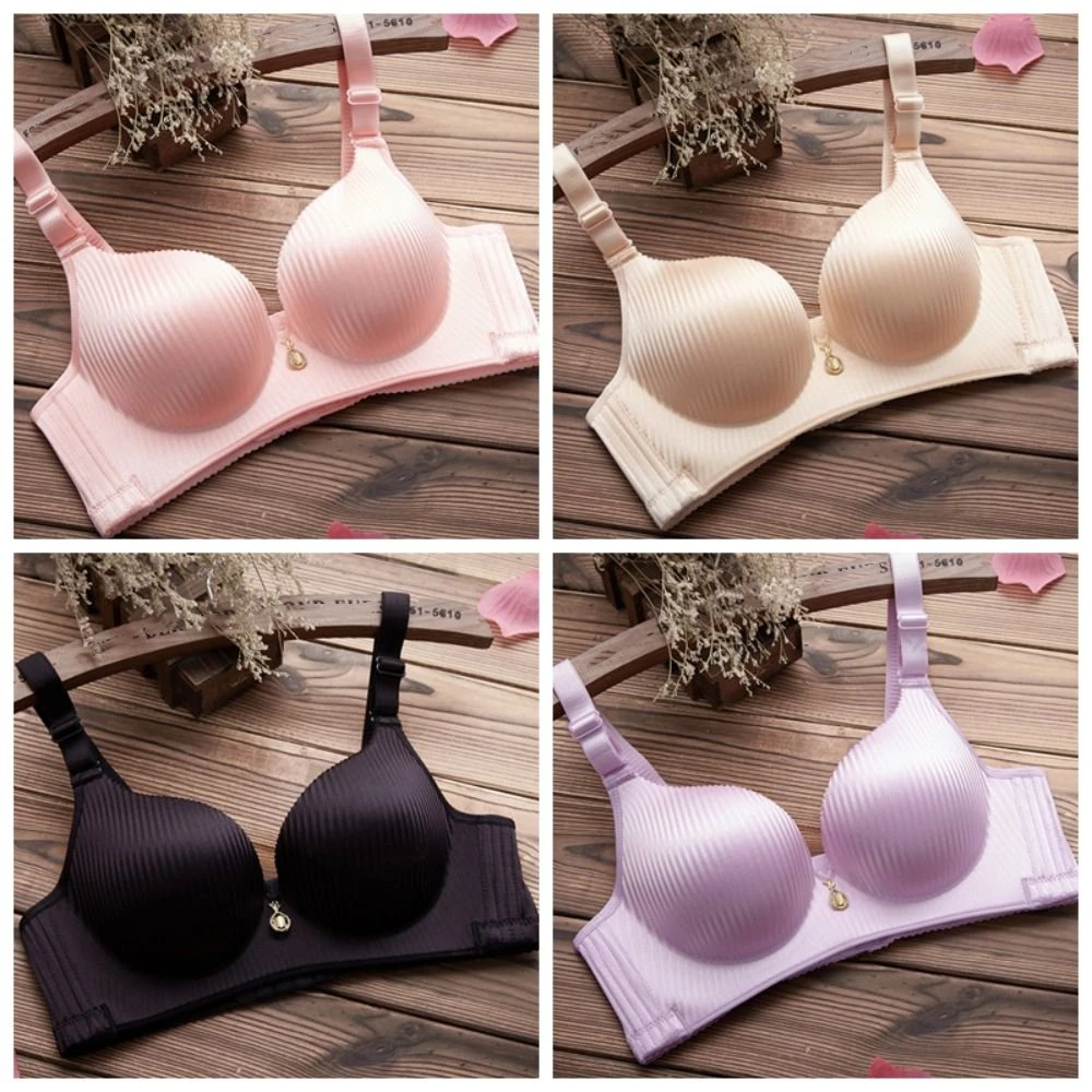 Fashion Steamed Bread Cup Thicken Padded Bra Seamless Breast Lingerie Wireless Bra Women Underwear Intimates Push Up Bras Daily