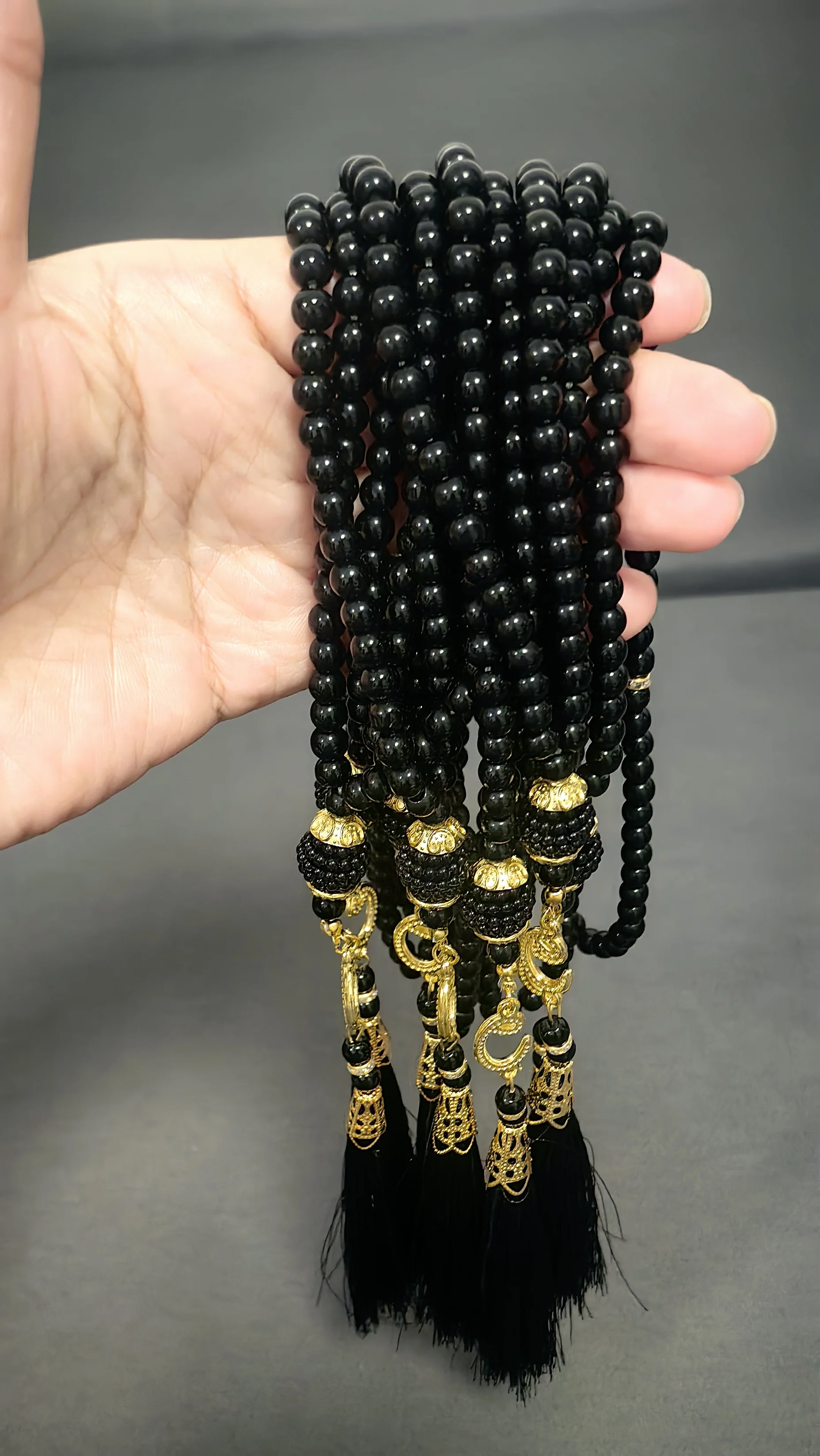5pcs Muslim 99 Prayer Beads Tasbih Rosary Bracelet Islamic Misbaha Pearl Beads Tassel Necklace Ramadan Eid Jewelry for Women Men