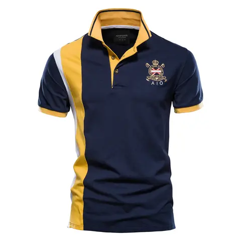 2025 New Men's Fashion Summer Stripe Printing Comfortable and Breathable Polo Shirt Outdoor Leisure Sportswear