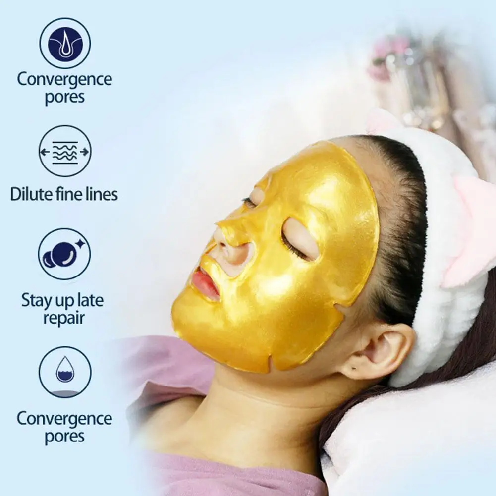 Maschera per il viso per la cura della pelle maschera nera al collagene d'oro polvere di collagene di cristallo d'oro maschera per il controllo dell'olio rassodante idratante