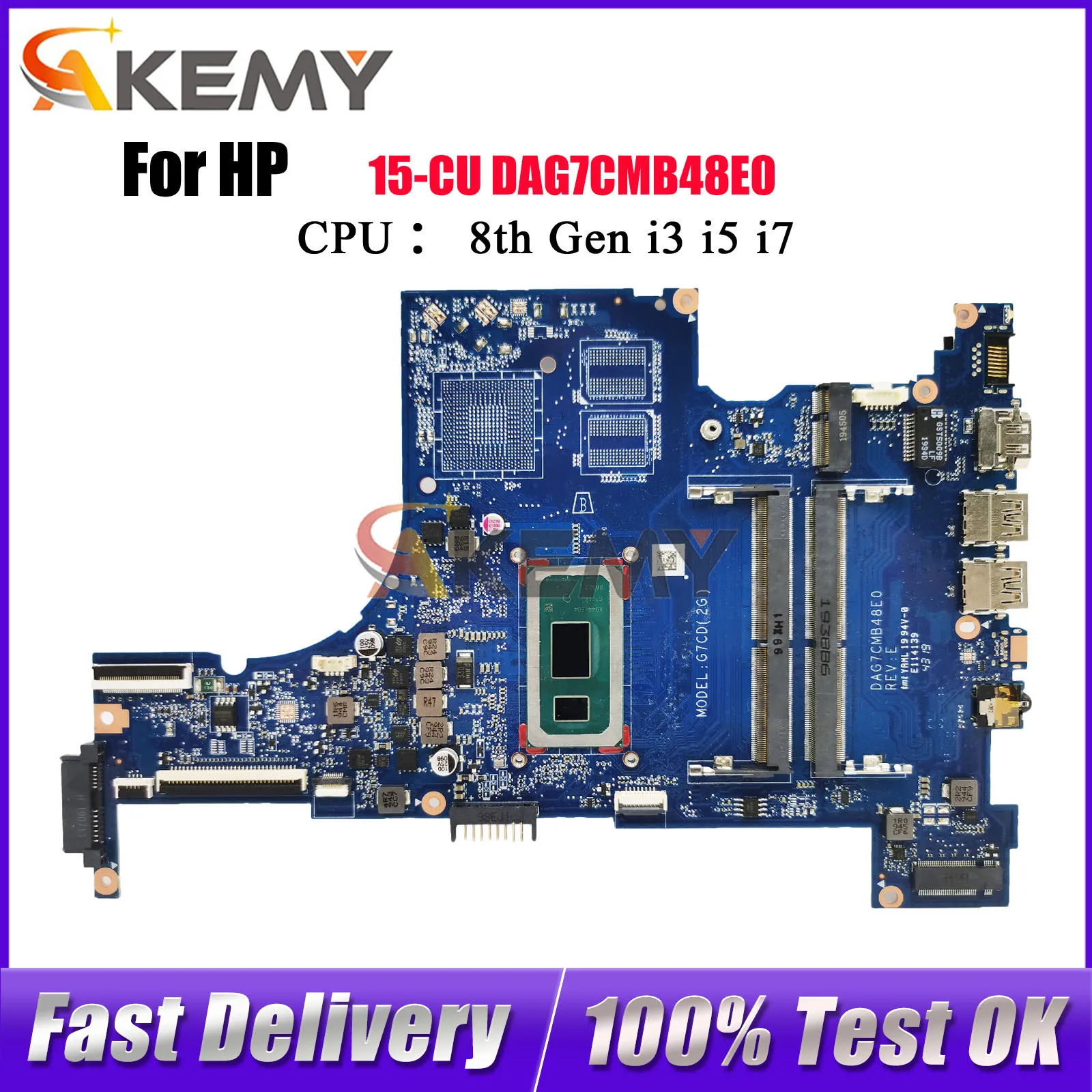 

DAG7CMB48E0 для ноутбука HP Pavilion 15-CU, материнская плата с процессором i3 i5 i7 8-го поколения UMA L36254-601 L36254-001 100% полностью протестировано