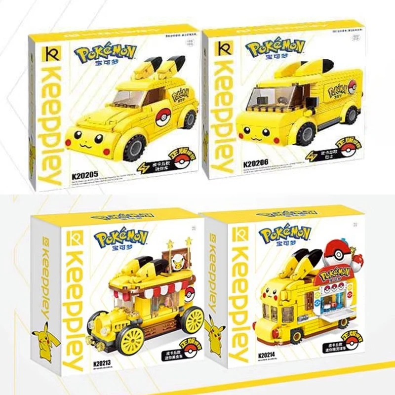 keeppley Pokemon building blocks Pikachu car model ornaments educational assembled children\'s toys Kawaii birthday gift