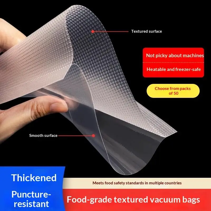 100 PCS BPA Free Vacuum Sealer Food Bags Reusable Leakproof Bags for Travel Meal Prep Meat Fruit Storage
