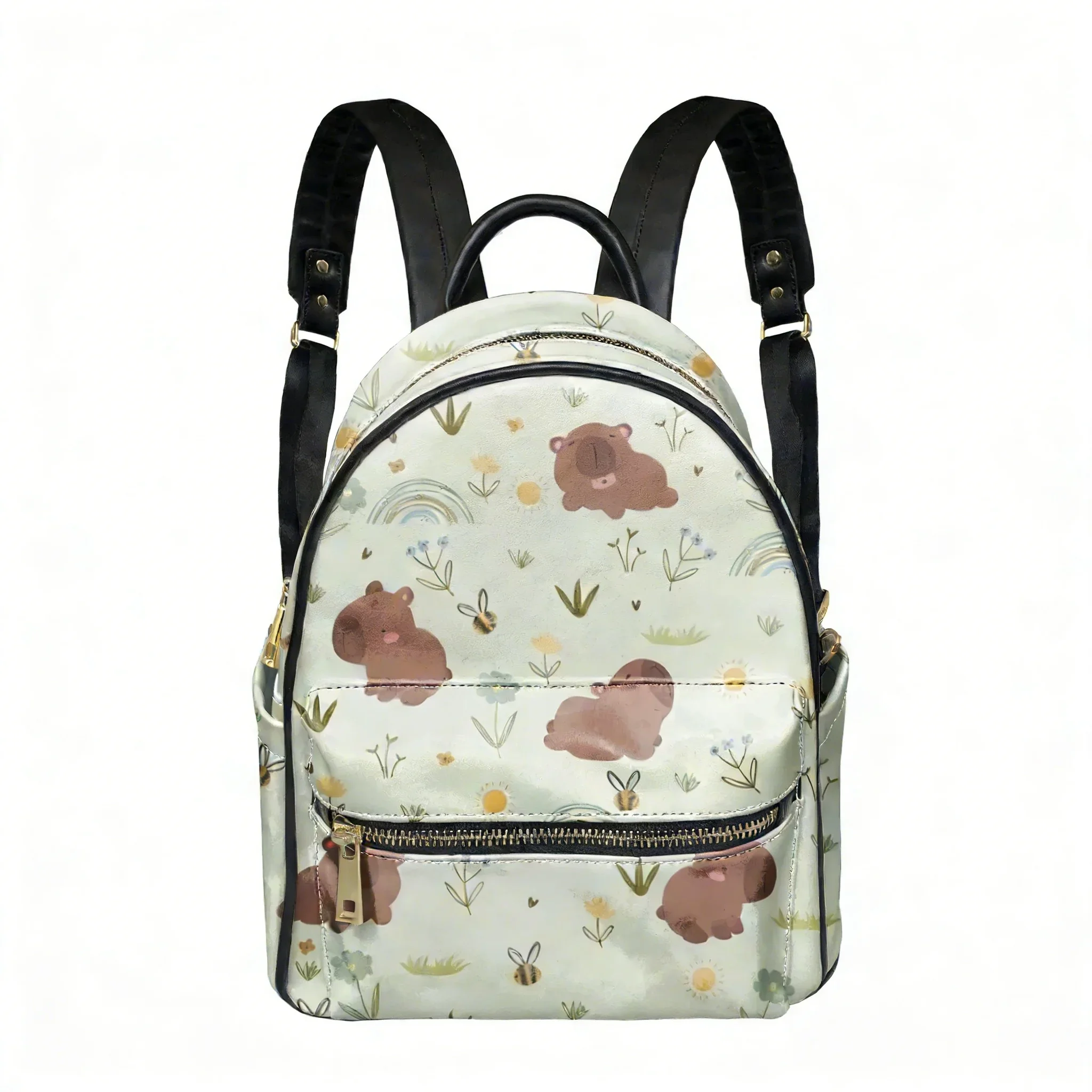 Capybara Backpack Womens Mens Knapsack Custom Made Text Image Double Shoulder Bag Business Travel Bookbag Rucksack Gift Daypack