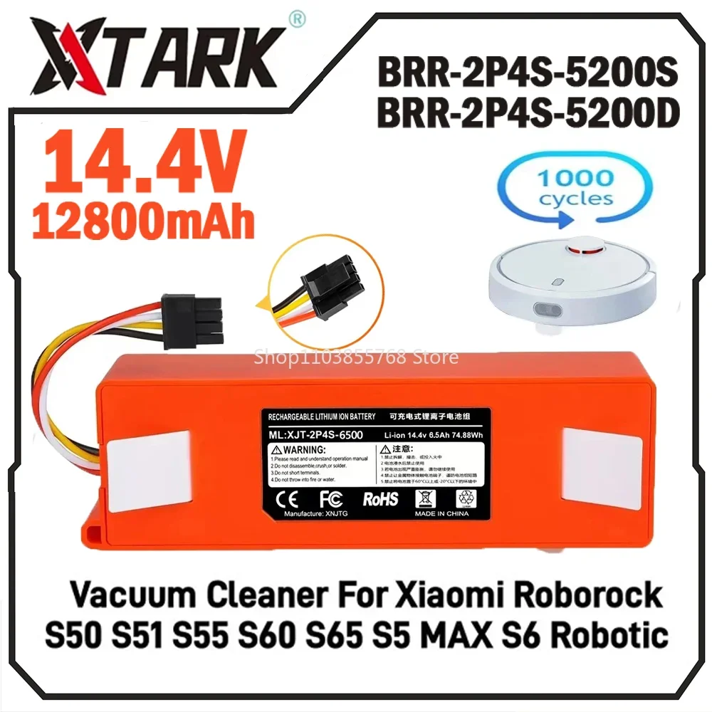 New BRR-2P4S-5200D for Xiaomim 1S 1st RoboRock Original Backup Battery, SDJQR01RR, Cleaning And Scrubbing Robot Vacuum Cleaner