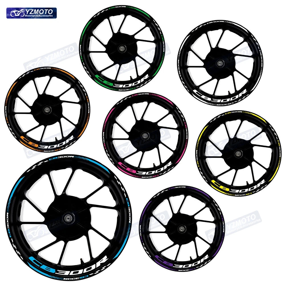 

For Honda CB300R CB 300 R Motorcycle 17 Inch Front And Rear Decal Wheel Hub Reflective Racing Sticker Waterproof Rim Stickers