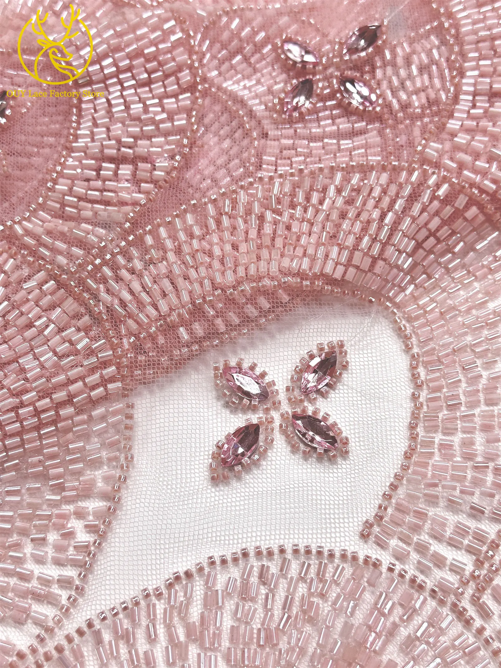 Smaragdgrüner Luxus Dubai Diamant-Perlen Tüll-Spitzenstoff Hochwertiger Afrikanischer Stein-Pailletten-Spitzenstoff für Abendkleider – Detail 23