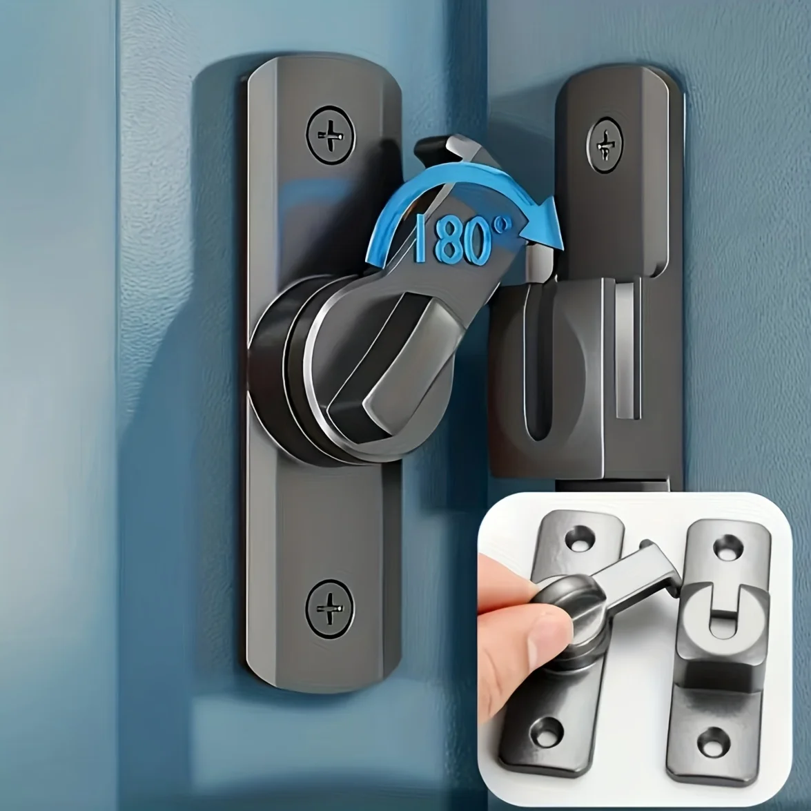 

Два прочных металлических замка-накладки - поворотные на 90/180 градусов защитные замки, подходят для дверей сараев, раздвижных дверей ванных комнат, гаражей.