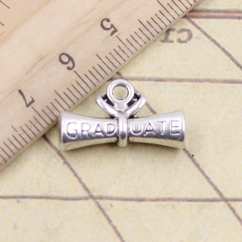 Jewelry Making Diploma - 10pcs Charms Graduate Diploma Degree 22x13mm