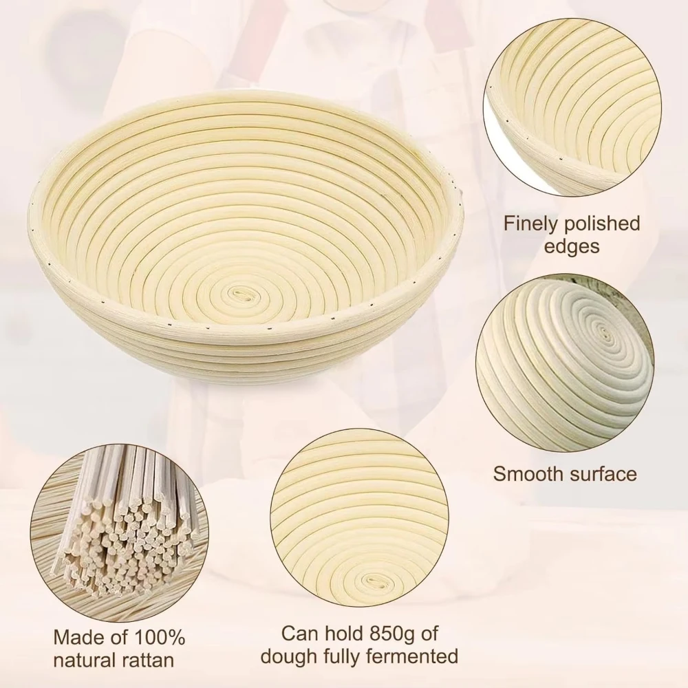 Indonesian Rattan Proofing Basket For French European Bread Dough Rising Fermentation Bowl Egg Basket Baking Mold