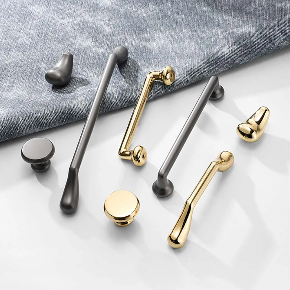 

Modern Minimalist Zinc Alloy Custom Black Gold Drawer Cabinet Handle Wardrobe Door Handle Furniture Hardware Accessories Handles