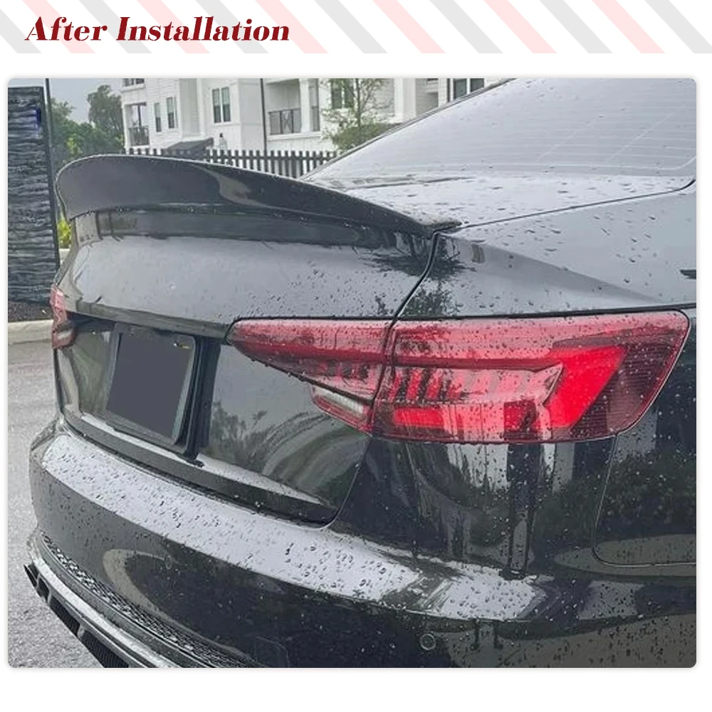 Carbon Fiber Trunk Spoiler Boot Lip Wing Lid for Audi A4 Sline S4 B9 B9.5 Sedan 2017-2023 Rear Trunk Spoiler Boot Lip Wing