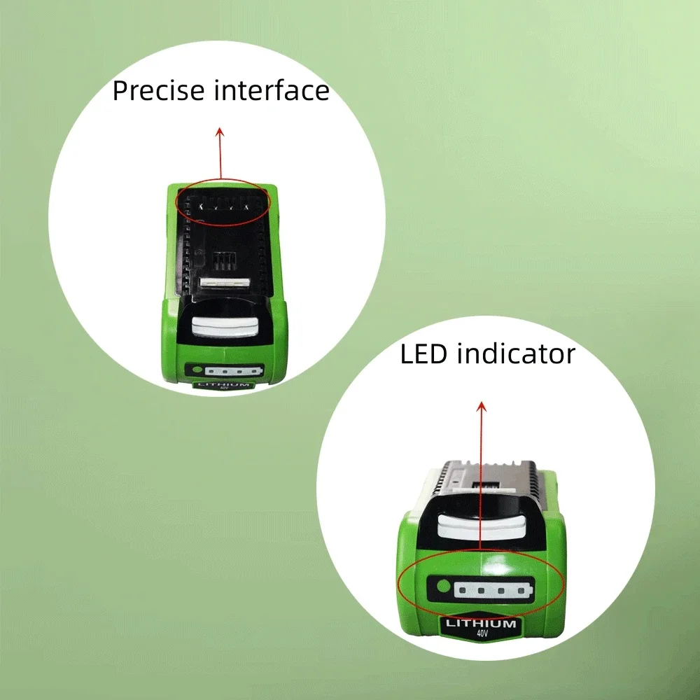 Imagem -05 - Bateria Recarregável Li-ion com Carregador Ferramentas Elétricas 40v 4000mah Greenworks 29462 29472 29282g-max Gmax Lawnmower