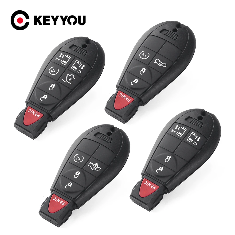 KEYYOU Smart Remote Key Case Entry Fob Shell For Jeep Grand Cherokee Chrysler 300 Town Country Dodge Challenger Charger Journey