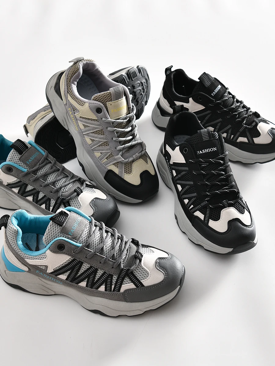 

Anti-Slip Wear-Resistant Men's Outdoor Hiking Mountaineering Travel Shoes Sports Casual Dad Shoes Breathable Comfortable Rubb...