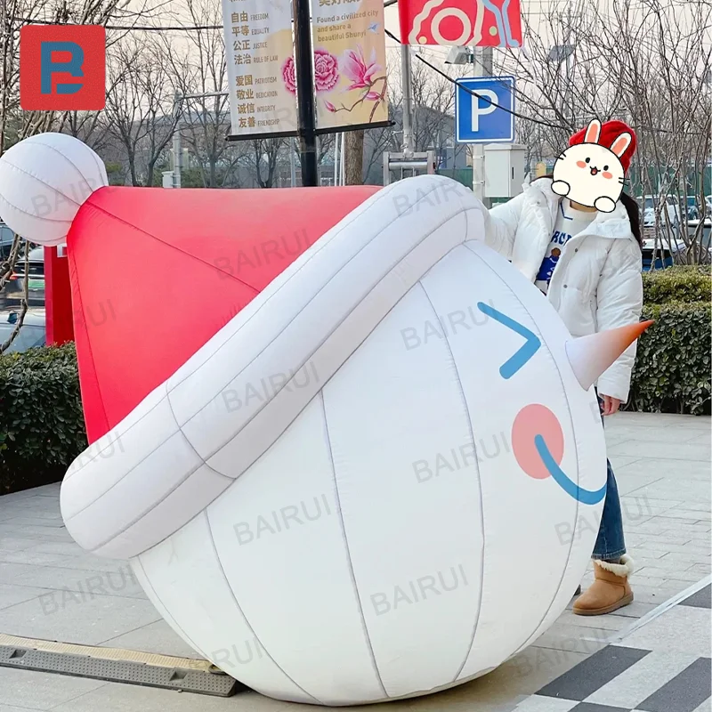 

Inflatable christmas snowman hat for street decoration ski slope advertising