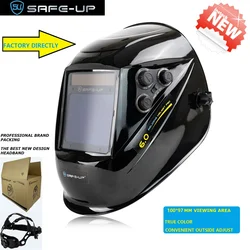 SAFE-UP MIG MAG TIG VERO Colore 4 Sensori Cella Solare Alimentato Oscuramento Automatico Casco di Saldatura Maschera di Saldatura per Saldatrice Macchina