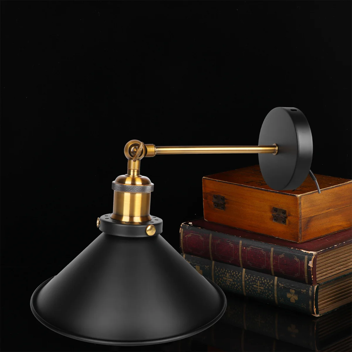 

Staircase Wall Light Black 22Cm Industrial Vintage Wall Sconce 180 Degree Swivel Adjustable Fixture For Indoor Outdoor Decor