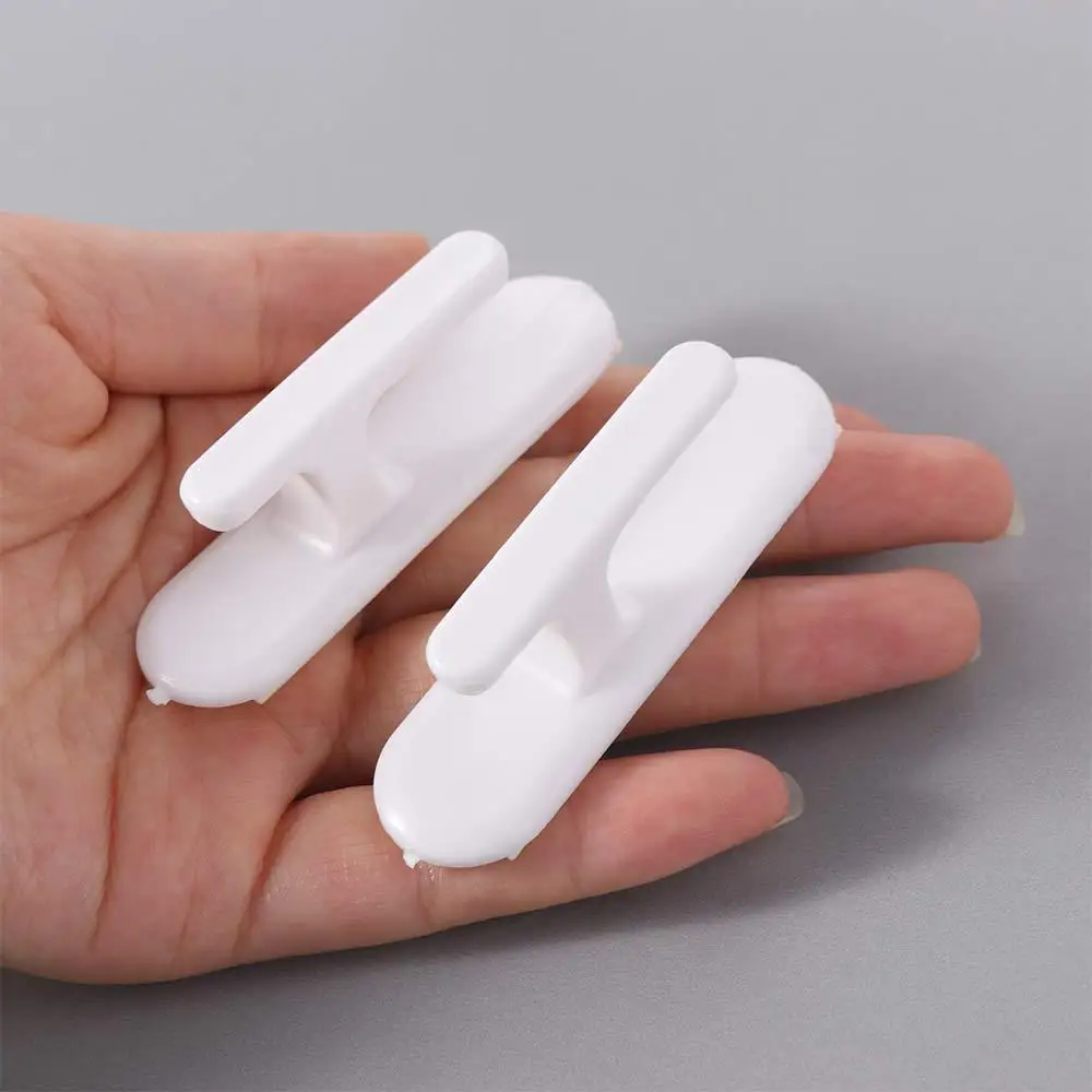 Easy Cord Management White Curtain Hooks Plastic Convenient Adhesive Hook L-Shaped Blind Cord Holders Kindergarten