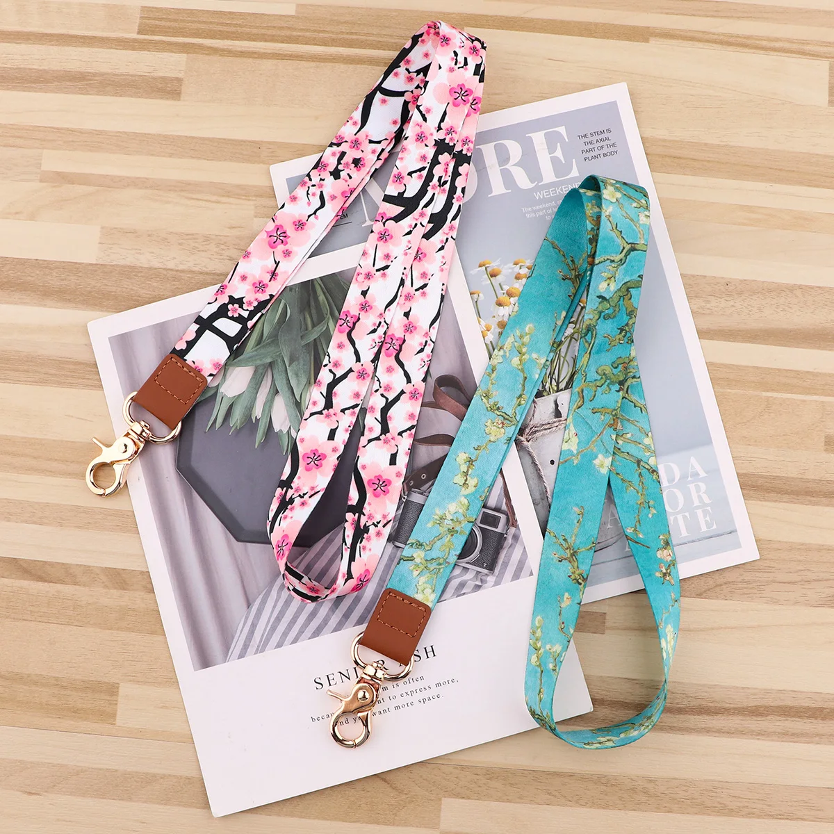 Flower Figure Neck Strap Key Lanyard ID Card USB Badge Holder Keychain Phone Straps Office Hang Rope Lariat Key Ring Gift