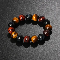 Original Lightning 6-16mm colorful Tiger Eyes Beads Bracelet Men Charm Natural Stone Braslet For Man Handmade Jewelry Pulseras