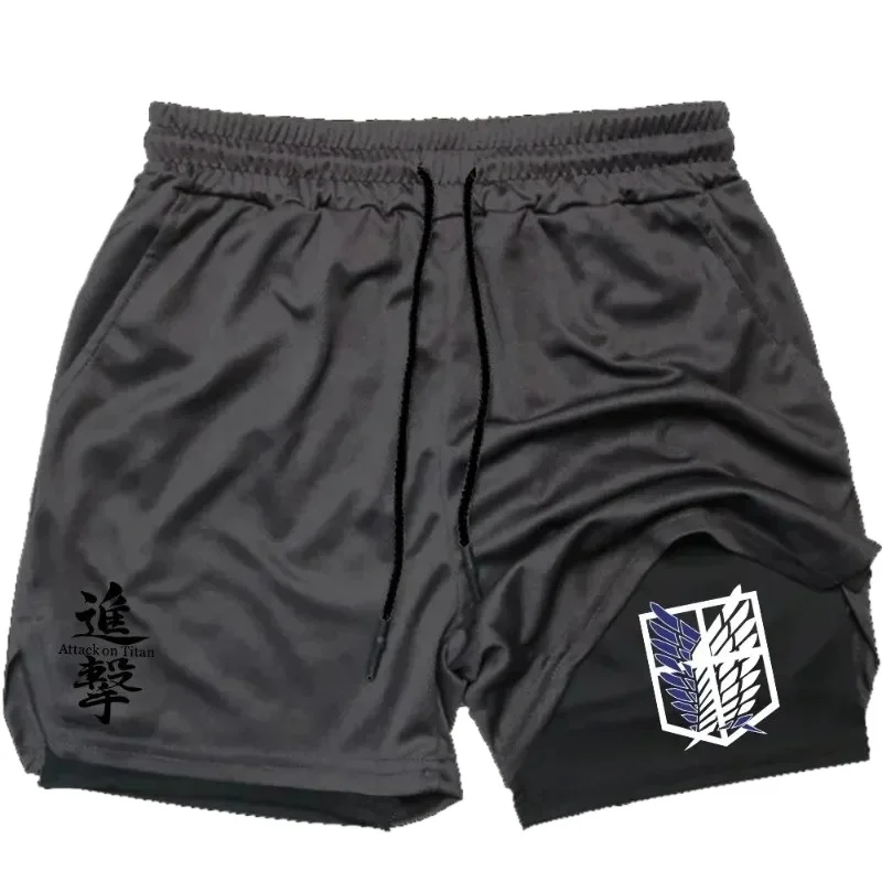 Mens Gym Quick-Dry Jogging Shorts Fitness Workout Running 2-in-1 Short Pants Men Sports Cycling Moisture Absorbing Towel Loop