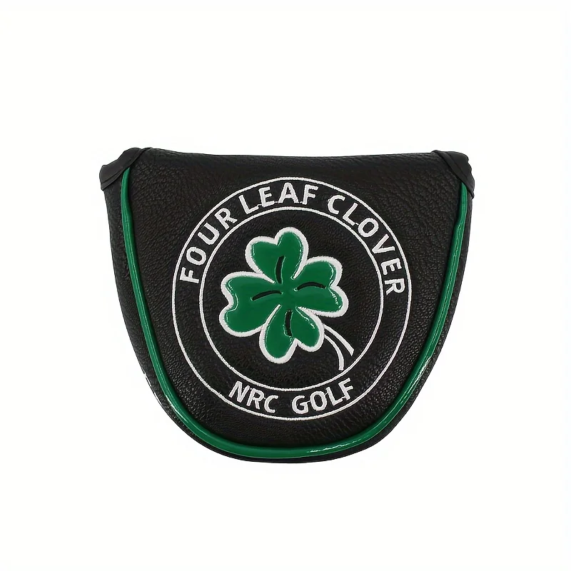 Good Luck Four Leaf Clover Golf Putter Cover For Mallet Blade Club, Waterproof Golf Head Cover Protector