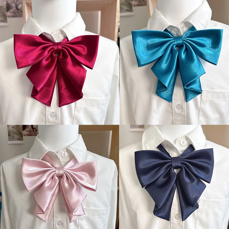 2024 New Fashion Solid Color Red Bowties Oversized Swallowtail Bowknot Women College Girls JK Ties Uniform Sailor Suit Butterfly