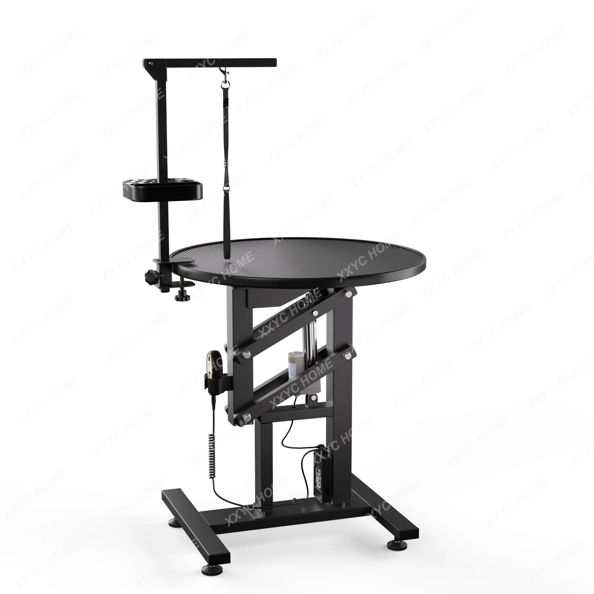 LPet grooming table, bath, blowing and shearing beauty round table, electric hydraulic lifting rotating square table