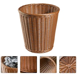 Waste wastebasket Bin Rattan Trash Can Woven Hyacinth Storage Basket Paper Bins for Living Room Bedroom Study garbage container