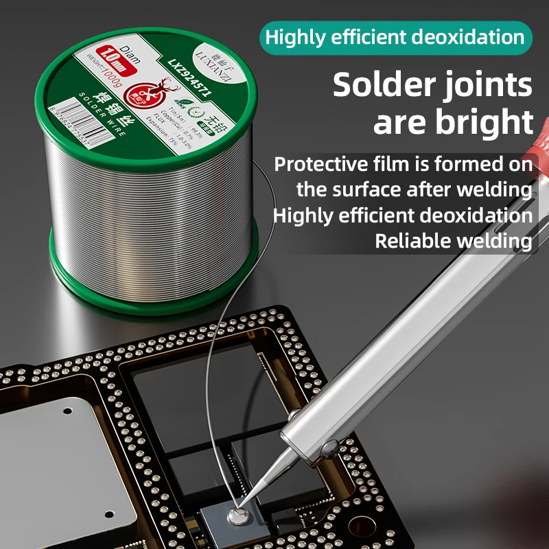 LUXIANZI 1000G Soldering Tin Wire Easy Melt Lead free/Lead Solder Wire Roll Repair Tool Universal No-clean Welding Wire