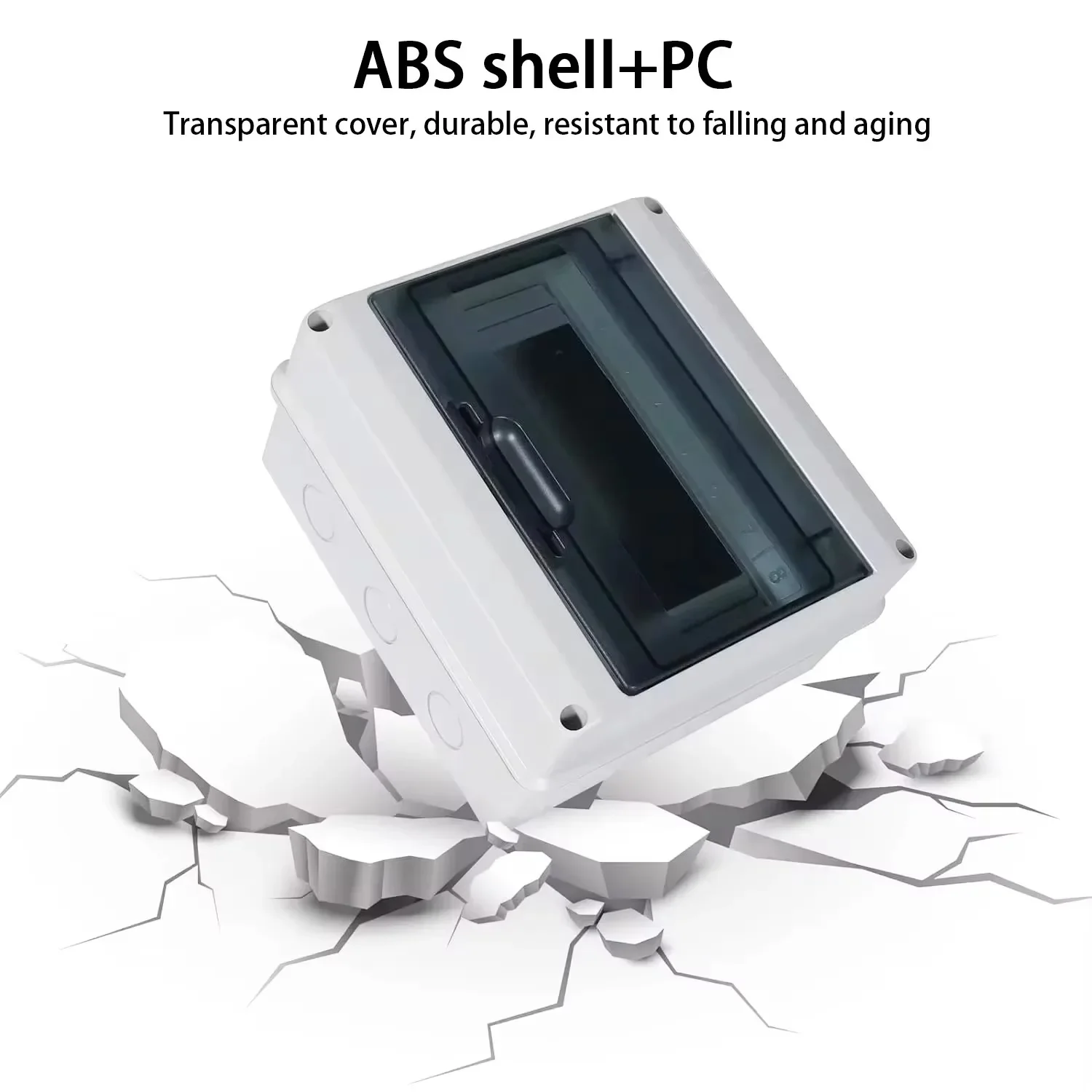 5/8WAY Distribution Box HT Series Junction Box PC Plastic IP65 Waterproof Fuse Boxes with Terminal DIN Rail for Outdoor Garden