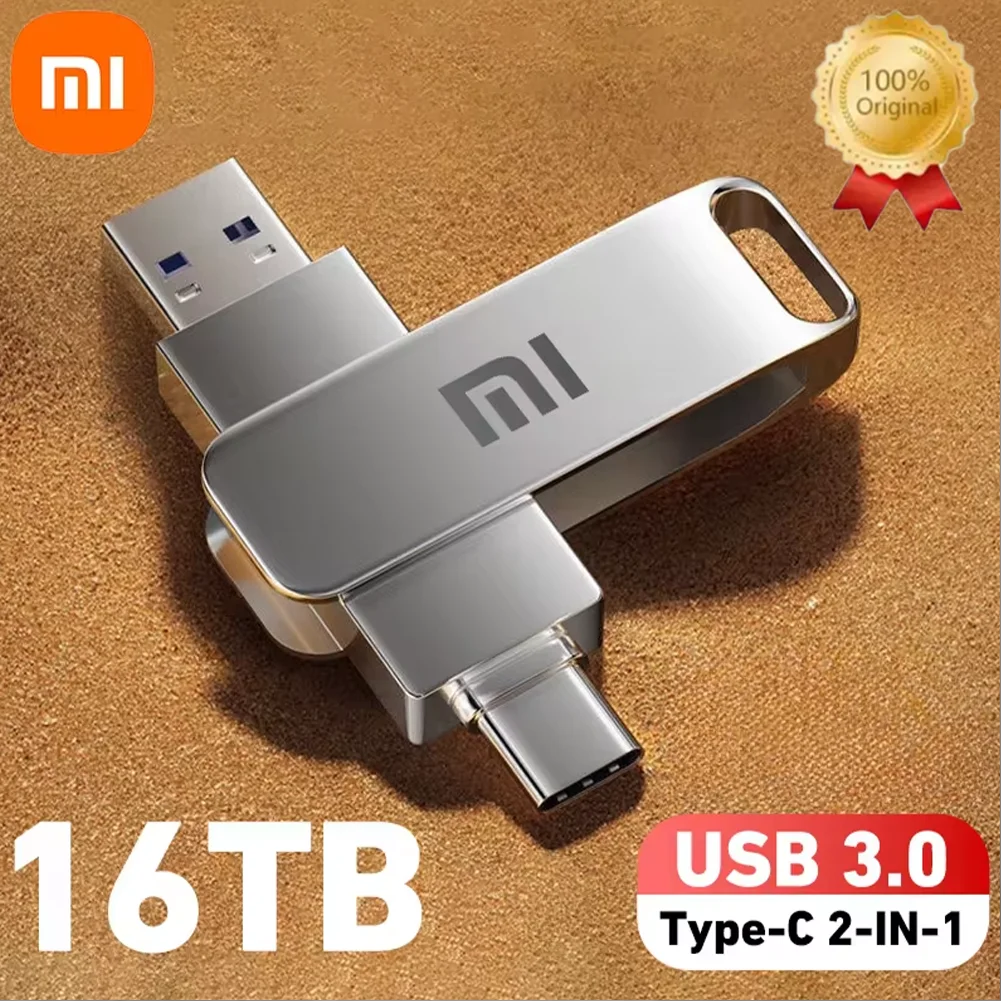 Xiaomi MIJIA 16TB 3.0 USB Flash Drive Metal High-Speed Pen Drive 2TB Waterproof Type-C Usb PenDrive For Computer Storage Devices