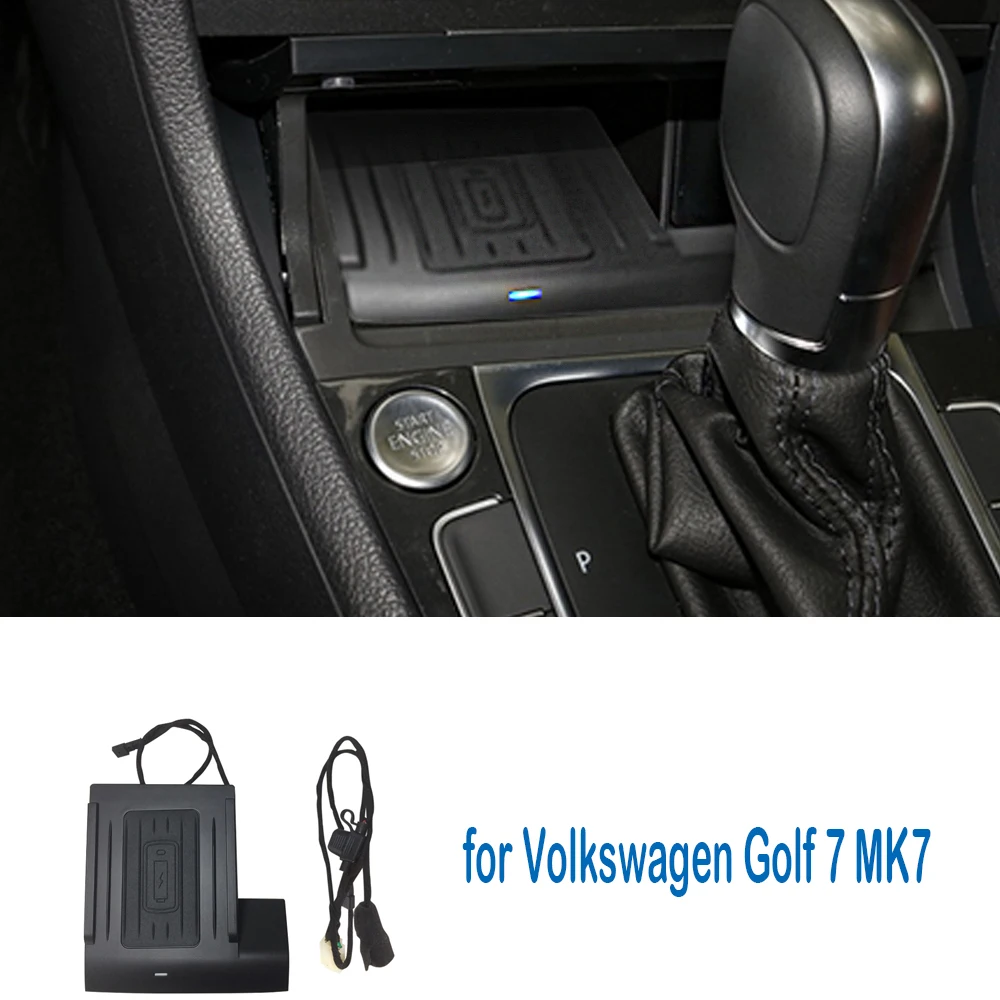 

Беспроводное зарядное устройство для автомобиля, подставка для зарядки Volkswagen Golf 7 MK7 2014-2018, быстрая зарядка, держатель для мобильного телефона, аксессуары для салона автомобиля