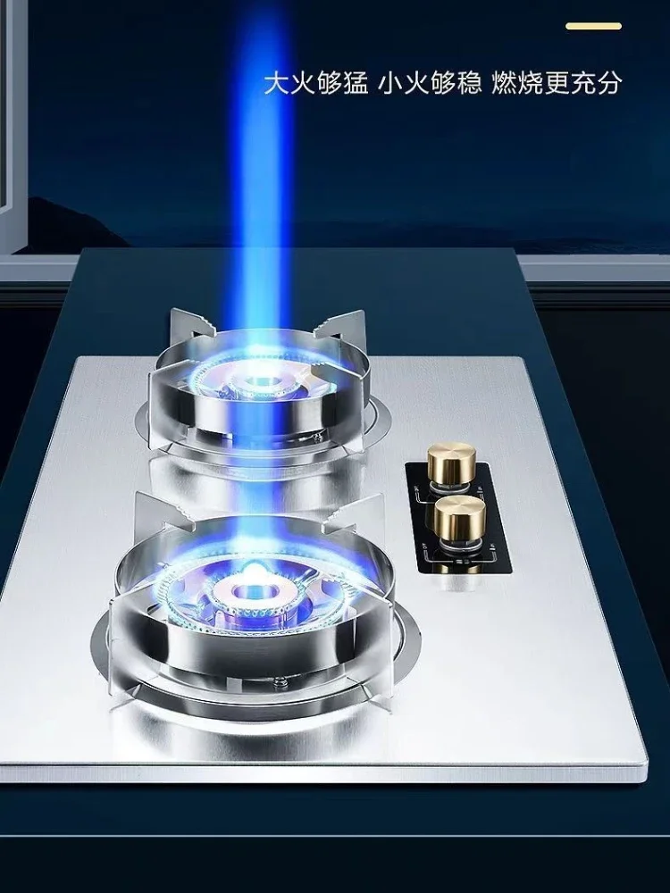 신형 가스레인지 - 2구 버너, 천연/액화 가스용 순수 구리 직분사 화염, 빌트인 및 탁상용 겸용