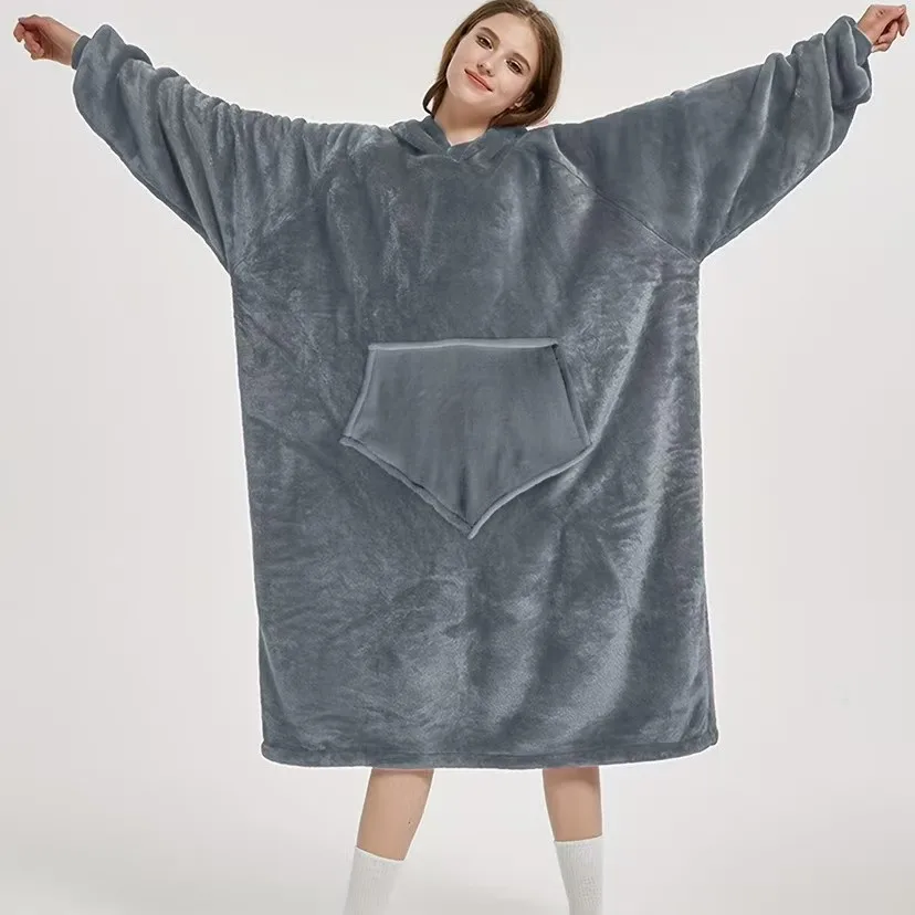 

Новое поступление, женская одежда из смеси шерсти, теплая и удобная зимняя толстовка большого размера, длинная толстовка с капюшоном, свободный крой, стильный пуловер